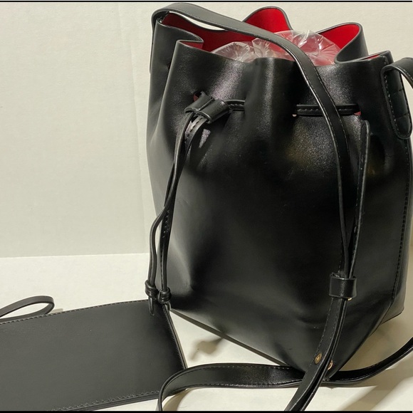 Handbags - Black Bucket Bag with Wristlet included
